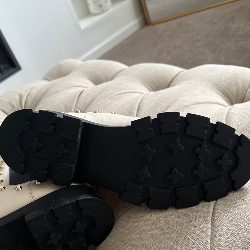 Michael Kors Cream and Black Studded Ankle Boots - Picture 9 of 10